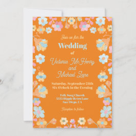 Invitación Boda de Bordados de Mod Colorful