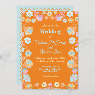 Invitación Boda de Bordados de Mod Colorful