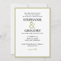 Boda de borde blanco y oro minimalista