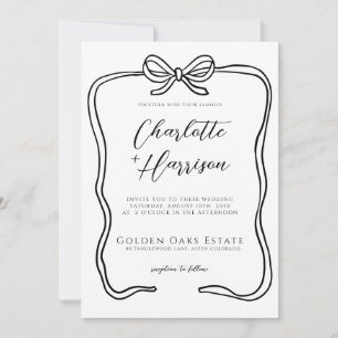 Invitación Boda de borde de cinta de script caprichoso