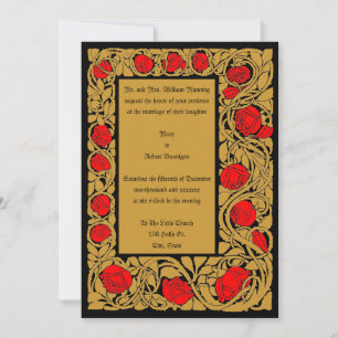 Invitación Boda de borde de estilo Rosa de artes y artesanías