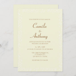 Invitación Boda de borde de impresión de patrón floral blanco