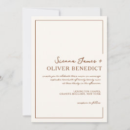 Invitación Boda de borde de óxido de Moda mínima moderna