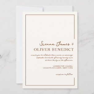 Invitación Boda de borde de óxido de Moda mínima moderna