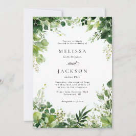 Invitación Boda de borde de ramas verdes