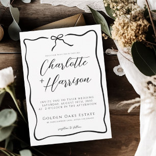 Invitación Boda de borde de script caprichoso