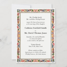 Invitación Boda de borde floral blanco Pearl