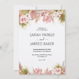 Invitación Boda de borde floral Boho