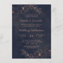 Boda de borde floral de Moda de oro azul y Rosa de