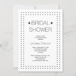 Invitación Boda de borde geométrico blanco negro ducha de nov
