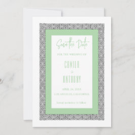 Invitación Boda de borde geométrico islámico turquesa