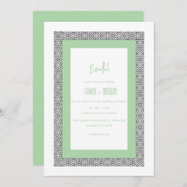 Invitación Boda de borde geométrico islámico turquesa