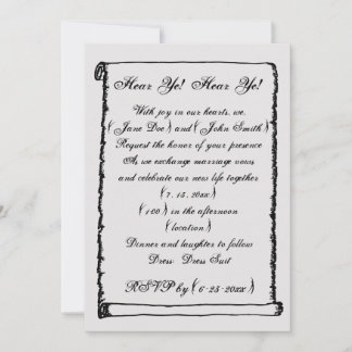 Invitación Boda de borde medieval de desplazamiento de vintag
