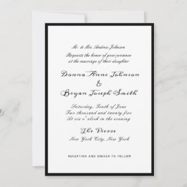 Invitación Boda de borde negro formal clásico