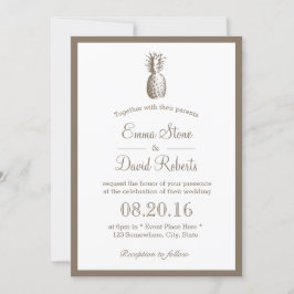Invitación Boda de borde simple de piña de época
