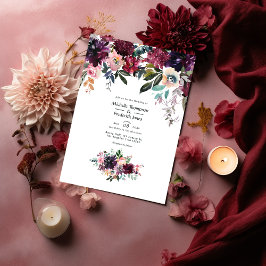 Invitación Boda de Bordeaux Wine Colorways