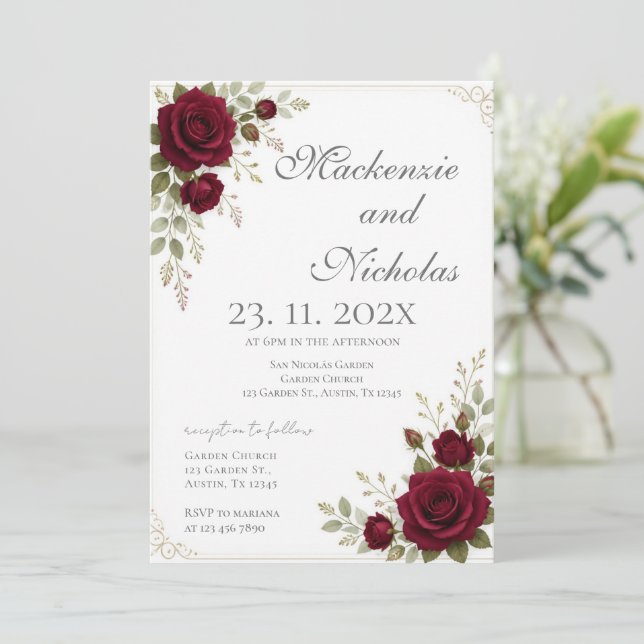 Invitación Boda de Borgoña (Anverso de pie)