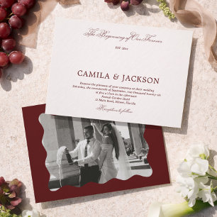 Invitación Boda de Borgoña de Antiguo Dinero Victoriano