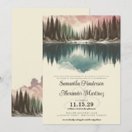 Invitación Boda de bosque de acuarela