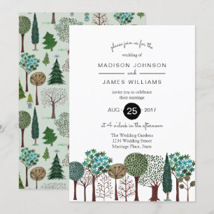 Invitación Boda de Bosque de Árboles Jardín Bosque   Invitaci
