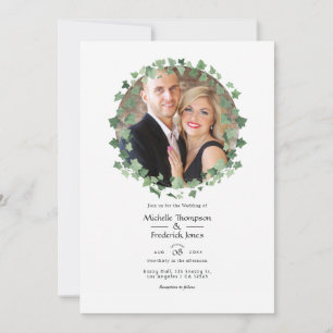 Invitación Boda de bosque de madera Foto de vegetación