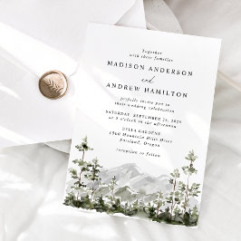 Invitación Boda de Bosque de Montaña Perenne Rústico