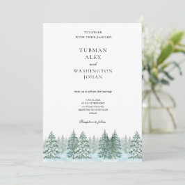 Invitación Boda de bosque de pino acuarela