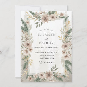 Invitación Boda de bosque de pino con champán