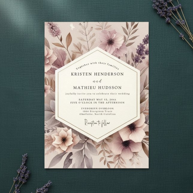 Invitación Boda de Bosque Flor de Malva (Subido por el creador)