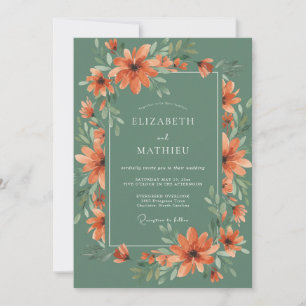 Invitación Boda de bosque pintoresco en verde salvia