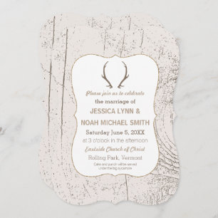Invitación Boda de Bosque Rústico y Madera de Barn