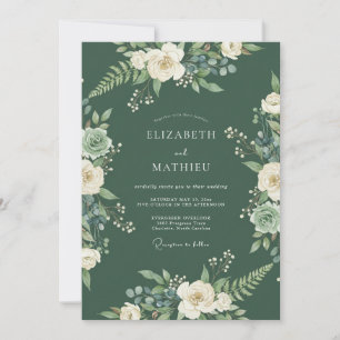Invitación Boda de bosque verde perenne