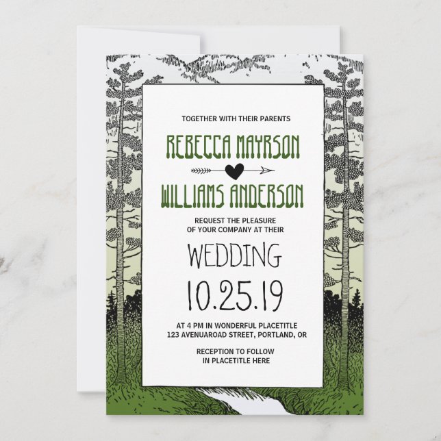 Invitación Boda de Bosques de Bosques de Bosques de Bosques d (Anverso)