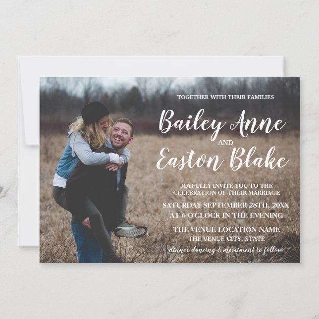 Invitación Boda de Bosques de Fotografía Moderno (Anverso)