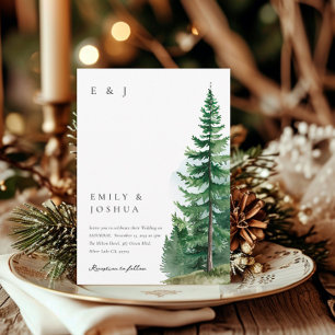 Invitación Boda de bosques de pinos