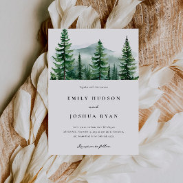 Invitación Boda de bosques de pinos