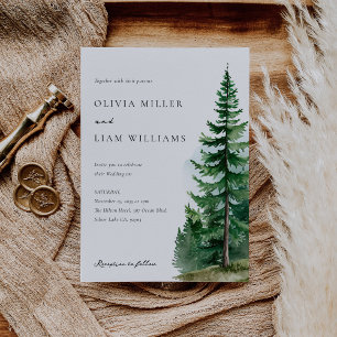 Invitación Boda de bosques de pinos