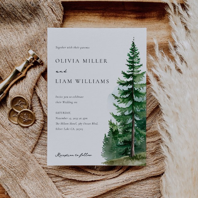Invitación Boda de bosques de pinos (Subido por el creador)