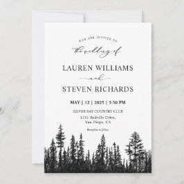 Invitación Boda de Bosques de Pinos Blancos y Negros personal