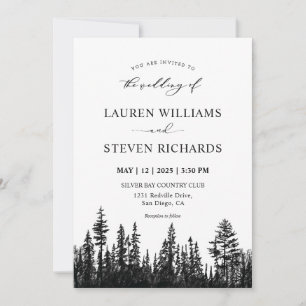 Invitación Boda de Bosques de Pinos Blancos y Negros personal