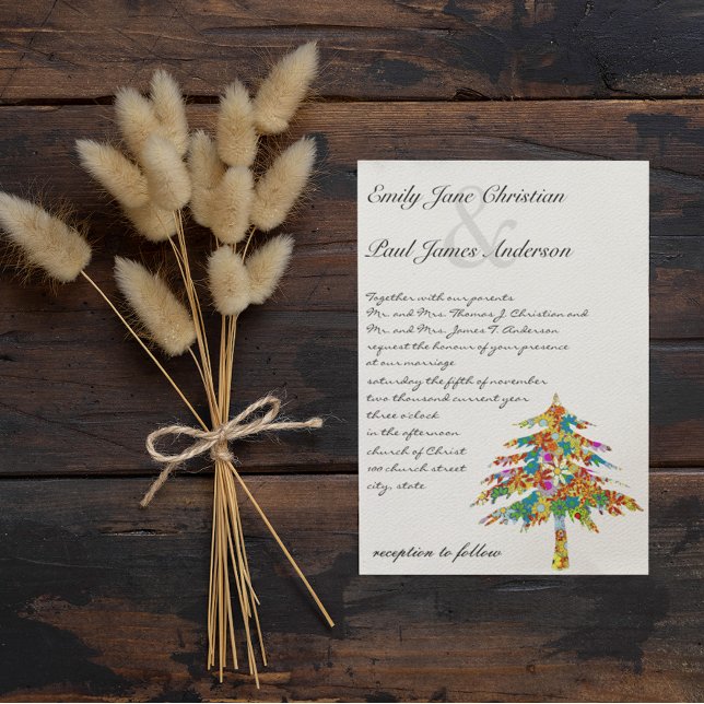 Invitación Boda de bosques de pinos encantados (Subido por el creador)