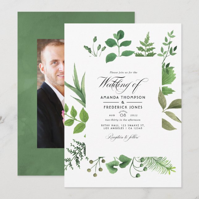 Invitación Boda de Bosques de Woodland (Anverso / Reverso)