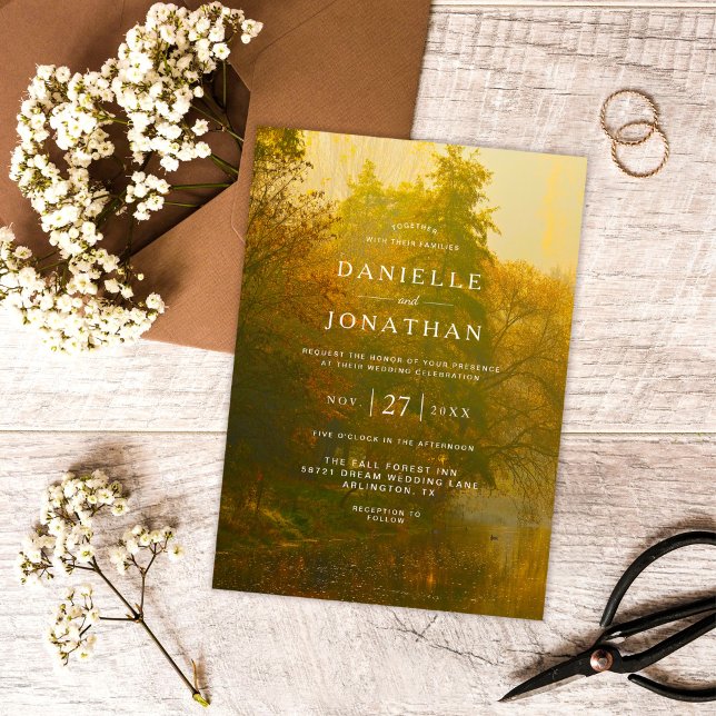 Invitación Boda de Bosques Rústicos Vintage de Otoño (Subido por el creador)