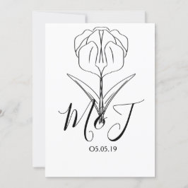 Invitación Boda de Botánica Floral de Tulipán Minimalista