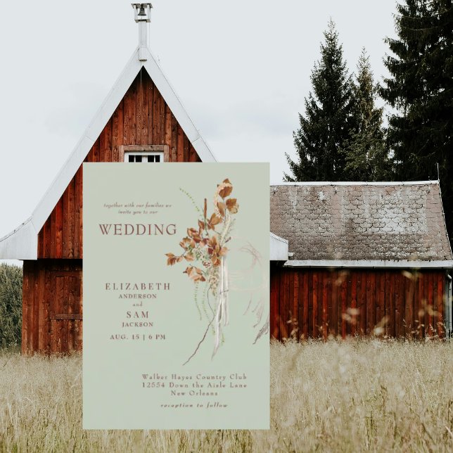 Invitación Boda de Botánico Tenue Sage Sin Padres (Subido por el creador)
