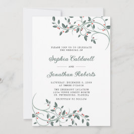Invitación Boda de Botánicos de Navidades Delicados