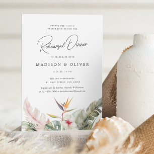 Invitación Boda de Botánicos Tropicales Fiesta de la cena