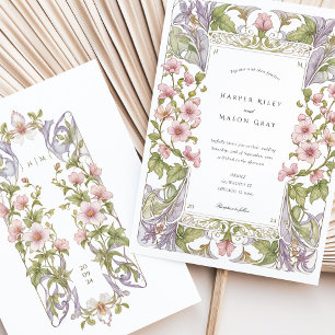 Invitación Boda de Bougainvillea Art Nouveau