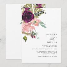 Boda de Bouquet acuarela rosa y borgoña