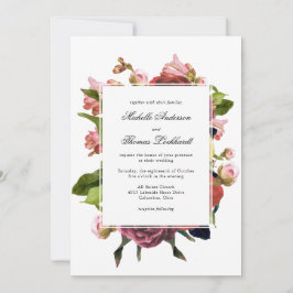 Invitación Boda de Bouquet con flores rosadas